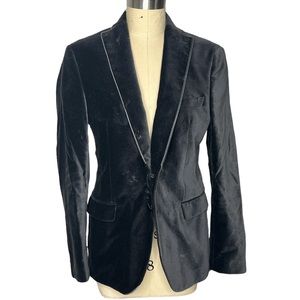 Zara man grey suede tuxedo blazer sz 38